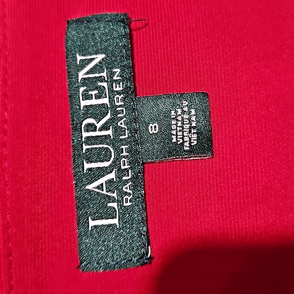 Lauren Ralph Lauren | Red Tailored Fit Rouched Dress - Picture 5 of 11